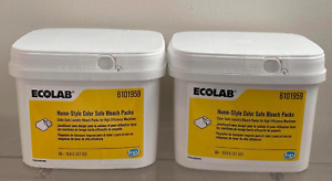 2 Ecolab 6101959 Color-Safe High Efficiency Laundry Bleach Packs, 2.7 lbs Each