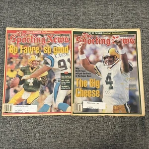 The Sporting News NFL Lot 2 Vintage Greebay Packers Football 96 97 Brett Favre - Picture 1 of 12