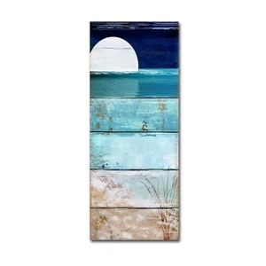 Beach Moonrise I by Color Bakery, 20x47-Inch Canvas Wall Art 20 in x 47 in - Picture 1 of 6