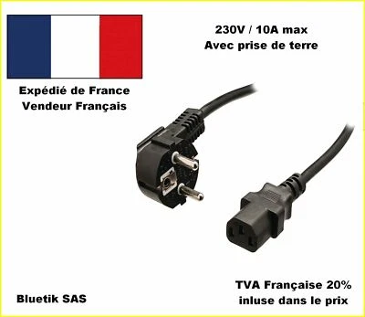 CABLE CORDON Electrique Secteur 5m - pour PC Vidéo-projecteur Alimentation etc. - Photo 1/2