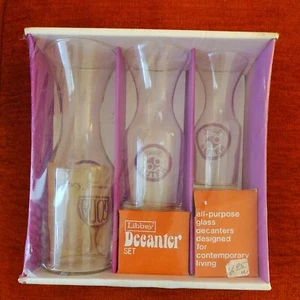 Vintage Libbey Wine Decanter Set NOS FREE SHIPPING - Picture 1 of 5