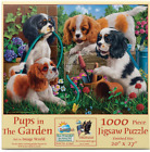 SUNSOUT INC - Pups in the Garden - 1000 Pc Jigsaw Puzzle by Artist: Image World 