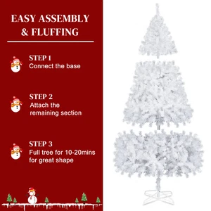 7Ft PVC Artificial Christmas Tree w/ Stand Home Holiday Decor Indoor Outdoor - Picture 1 of 14
