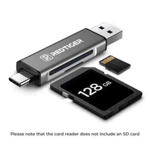 REDTIGER 2-in-1 Card Reader with USB-A & USB-C Interface - Picture 1 of 3