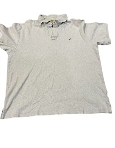 Nautica Mens Polo Golf Shirt Gray Short Sleeve 100% Cotton XL - Picture 1 of 4
