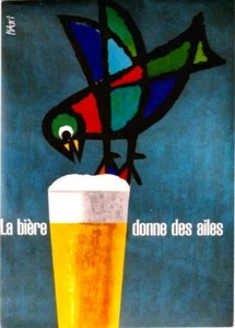 Original vintage poster BEER GIVE YOU WINGS BIRD 1964 Piatti - Picture 1 of 1