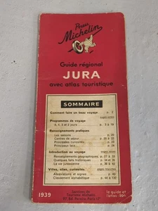 Michelin French Red Regional Guide / Tourist Atlas Jura 1939 - Foto 1 di 20