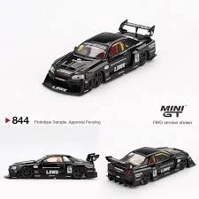 MINIGT NISSAN LB-ER34 SUPER SILHOUETTE SKYLINE BLACK - 844 SCALA 1:64 - Immagine 1 di 4