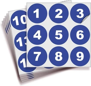 Pegatinas de números consecutivos azules iSYFIX - 1 a 50, 2 pulgadas, 1 juego - Imagen 1 de 6