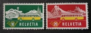 1953 SWITZERLAND ZWITSERLAND SUISSE SET ALPIN POST BUS VF MNH - Picture 1 of 1