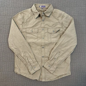 Ibex Shirt Men’s Medium Brown Organic Cotton Hemp Canvas Snap button Long Sleeve - Picture 1 of 15