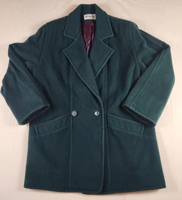 Abrigo Preston & York Vintage Mujer 14 Verde Lana Merino Forrado Dillard's EE. UU. 90s Foto 1 de 4