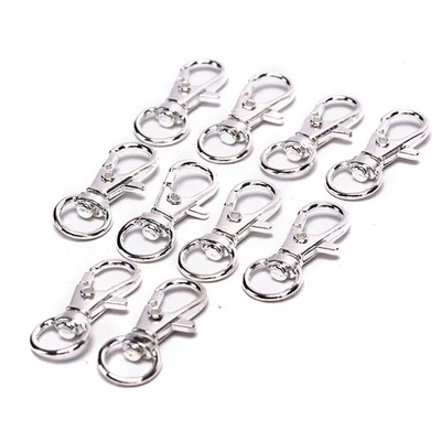 10 peças clipes giratórios encaixe lagosta fecho gancho chaveiro ganchos faça você mesmo achados de joias ~gw - Imagem 1 de 4