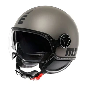 MOMO DESIGN CASCO MOTO JET FIGHTER EVO MATT TITANIUM FROST/BLACK 22-06 - Picture 1 of 7