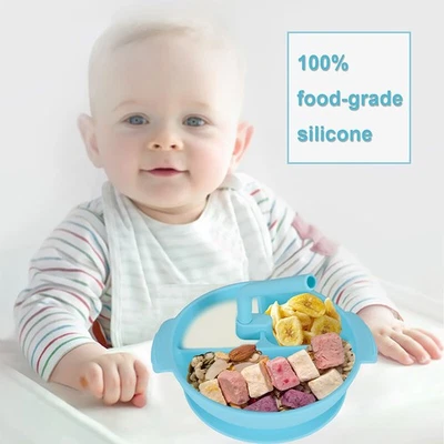 Placa de succión de silicona para bebé de grado alimenticio con ventosa para entrenamiento de autoalimentación Foto 1 de 4