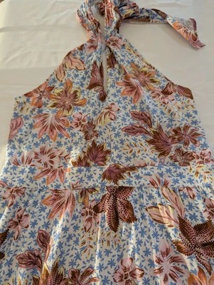 Target Woman Halter Maxi Dress Size 14 Linen Blend. - image 1 of 4