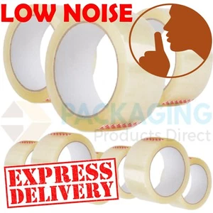 Large Clear Sellotape Tape Roll 50mm x 66m Low Noise Packing Mailing Dispatch - Picture 1 of 9