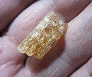 Brazilian Natural Golden Imperial Topaz Crystal Rough Collectible BGITC-9 - Picture 1 of 18