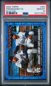 Freddie Freeman Mookie Betts 2024 Topps Blue Foil Card #401 Graded PSA 10 /999 - Picture 1 of 2