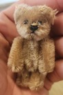 Antique Steiff Schuco Miniature Mohair Teddy Bear Fully Jointed Glass Eyes 2-1/2