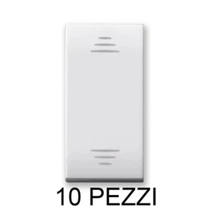 10 PEZZI DEVIATORE TASTO CON GEMMA BIANCO 1 MODULO 16AX ILLUMINABILE AVE 441002 - Foto 1 di 1