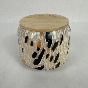 Anthropologie? Fig Tree Scented Glass White Mosaic Candle New Brown Orange Peach - Picture 1 of 17