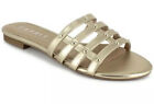 Esprit Women's 10 Gold Slippers Sandals Kylee Slip On Flat Memory Foam Flax $59
