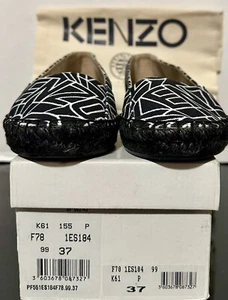 KENZO Paris Canvas Espadrilles Women Shoes Size 37 Rare  - Picture 1 of 12