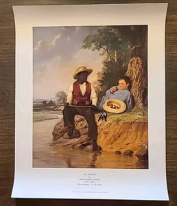 "Boy Fishing" By James Clonney Gulf States Paper Co. Collection 1990 Print 14x11 - Picture 1 of 4