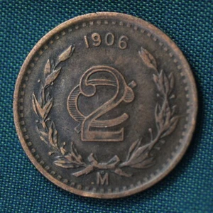 1906 2 Centavos Narrow Date Mexico KM# 419 Fine - Picture 1 of 2