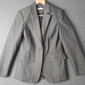 TARGET Womens blazer jacket Size 8 charcoal grey pinstripe business corporate - Picture 1 of 19