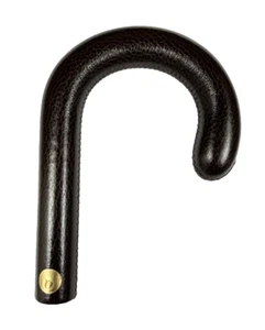 Handle Italian Black Leather Umbrella Walking Stick Replacement - Picture 1 of 2