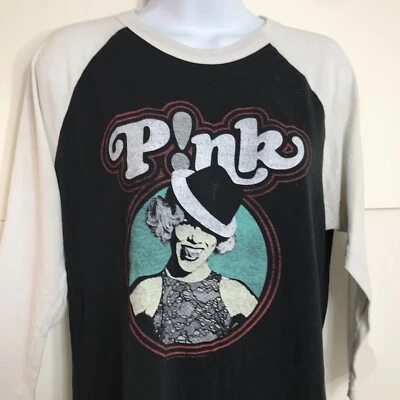 Camiseta Raglán Pink Concert 2013 Para Mujer Camisa Mediana Negra Manga 3/4 Foto 1 de 4