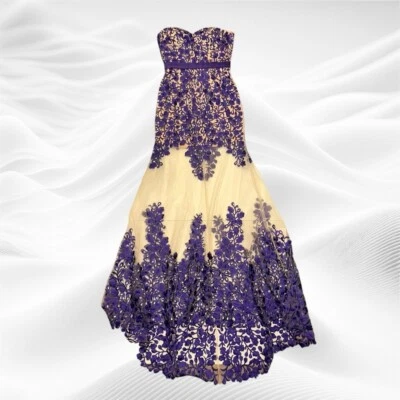 Sherri Hill фиолетовый голая платье #1935 размер 2 вышитые стразы - Изображение 1 из 4