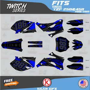 Graphics Kit for Yamaha YZ250F YZ450F (2006-2009) YZ 250F YZ 450F Twitch-Blue - Picture 1 of 6