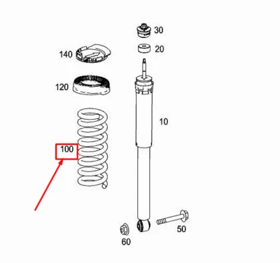 NOVA MOLA HELICOIDAL TRASEIRA MERCEDES-BENZ SLK R172 A1723240204 SEM DIREITOS DE IMPORTAÇÃO PARA 🇺🇸 - Imagem 1 de 4
