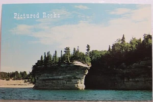 Michigan MI Munising National Lakeshore Park Pictured Rocks Postcard Old Vintage - Bild 1 von 2