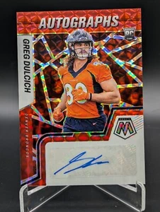 Greg Dulcich 2022 Mosaic Rookie Autograph Red RAM-GD Auto Broncos RC - Picture 1 of 2