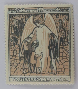 French Charity Seal Angel Protect Children Illustrative MNH - Picture 1 of 2