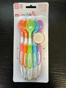 New Munchkin Soft-Tip Easy Grip Handles Multi Color 6 Infant Spoons 3 Months + - Picture 1 of 2