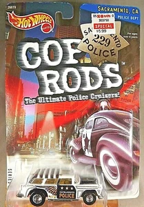 1999 Hot Wheels Cop Rods Series 2 CHEVY NOMAD White Sacramento, CA w/Real Riders - Picture 1 of 6