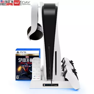 For Playstation 5 PS5 Controller Charging Station PS5 Cooling Fan Stand +Cable - Picture 1 of 11