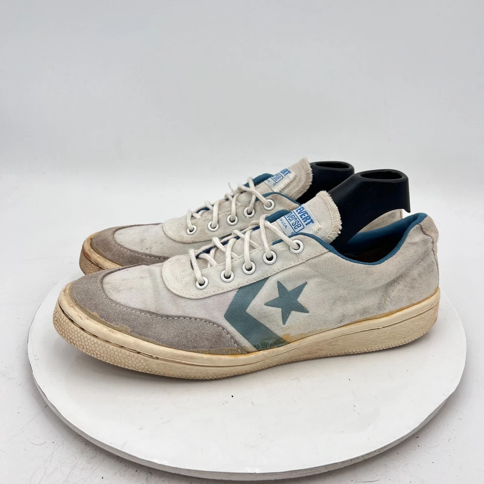 Винтажные женские тренировочные кроссовки Converse One Star Chris Evert размер 9 белые синие - Изображение 1 из 4