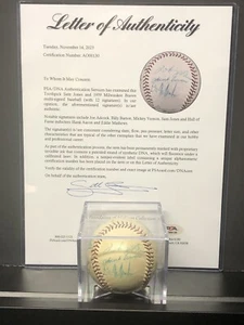 1959 Hank Aaron Eddie Mathews Milwaukee Braves Autogramm Ball von 12 Spielern PSA/DNA - Bild 1 von 12