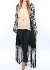 Winter Kate By Nicole Richie Barbary Fringe Bed Jacket Pink SMALL $498 - Picture 1 of 6