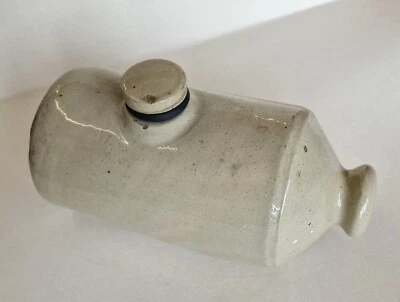 Vintage Bed or Foot Warmer in Glazed Earthenware Cream  with Stopper - Image 1 of 4
