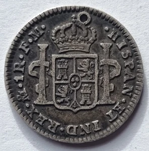 1799 Spanien Mexiko Carolus IIII 1 Real FM Silbermünze - Bild 1 von 2