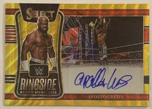 2022 Select WWE Apollo Crews Ringside Action Gold Wave Auto SSP /5 - Picture 1 of 2