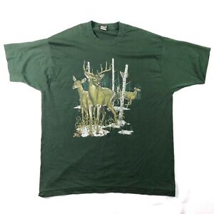 Vintage Deer T Shirt Sz XL (tagged 2Xl) Nature Hunting Tree Wildlife
