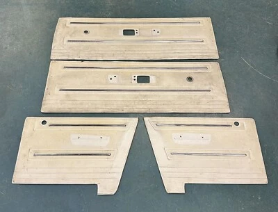 1967 Dodge Dart 270 2dr HARDTOP Door Panel Set of 4 White w/ Stainless Trim 67 - Image 1 of 4
